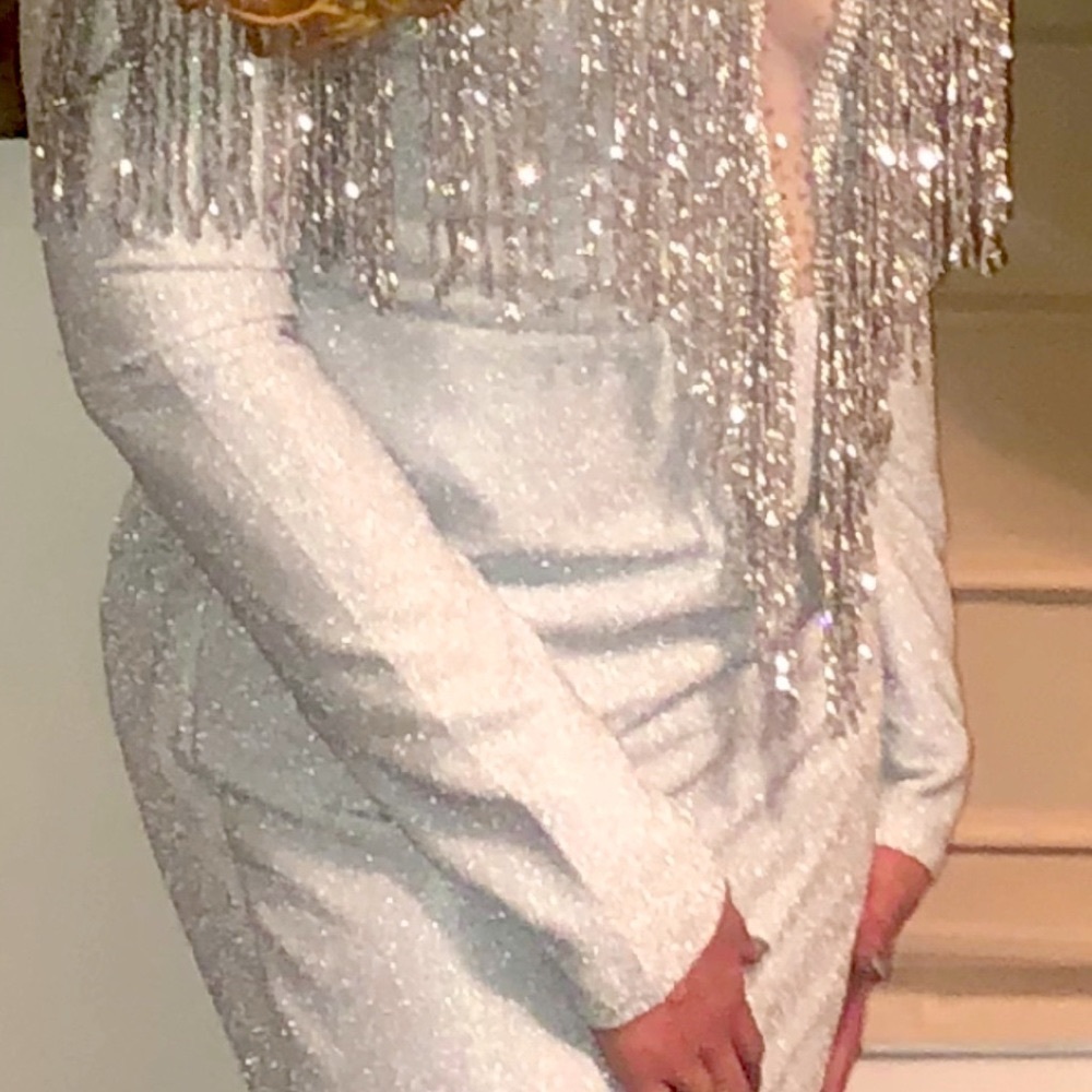 Stunning Silver Evening Gown